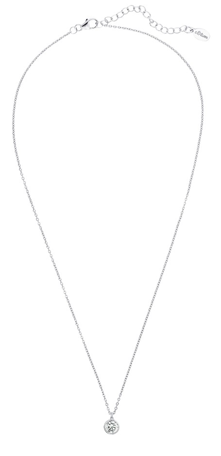 s.Oliver Damen Halskette 2032970 Silber 925 mit Anhänger synth. Zirkonia