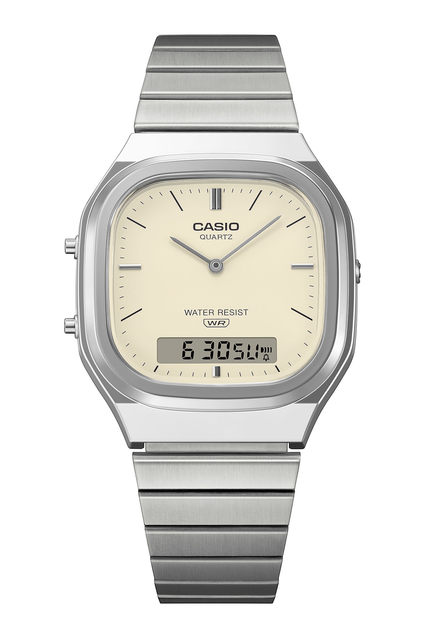 Casio Armbanduhr Vintage AQ-240E-7A2EF analog-digital cremefarbig