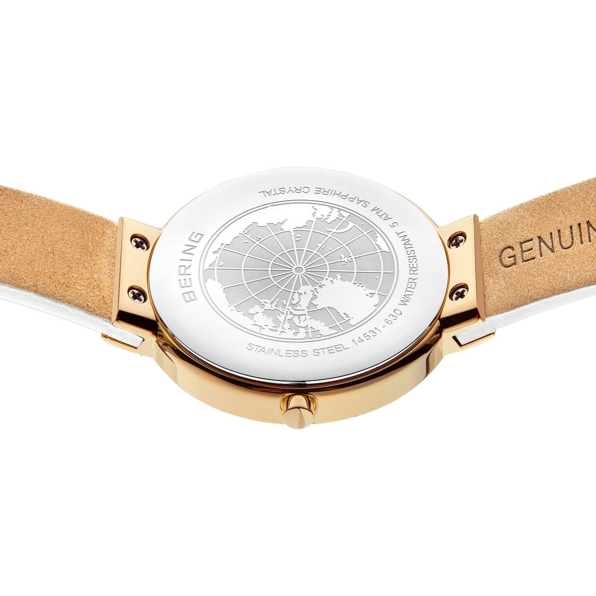 Bering Damen Armbanduhr 14531-630 Classic Lederband weiß