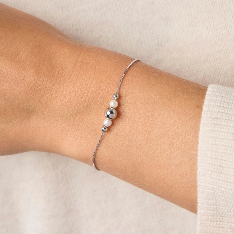Tom Tailor Damen Armband 2101814 Silber 925 mit Süßwasserzuchtperlen 
