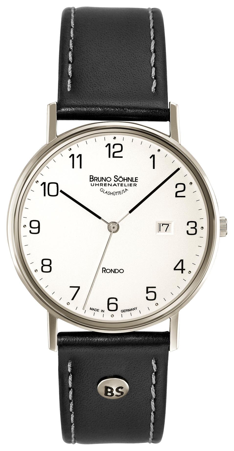 Bruno Söhnle Herren Armbanduhr Rondo 17-13105-221 mit Lederband schwarz