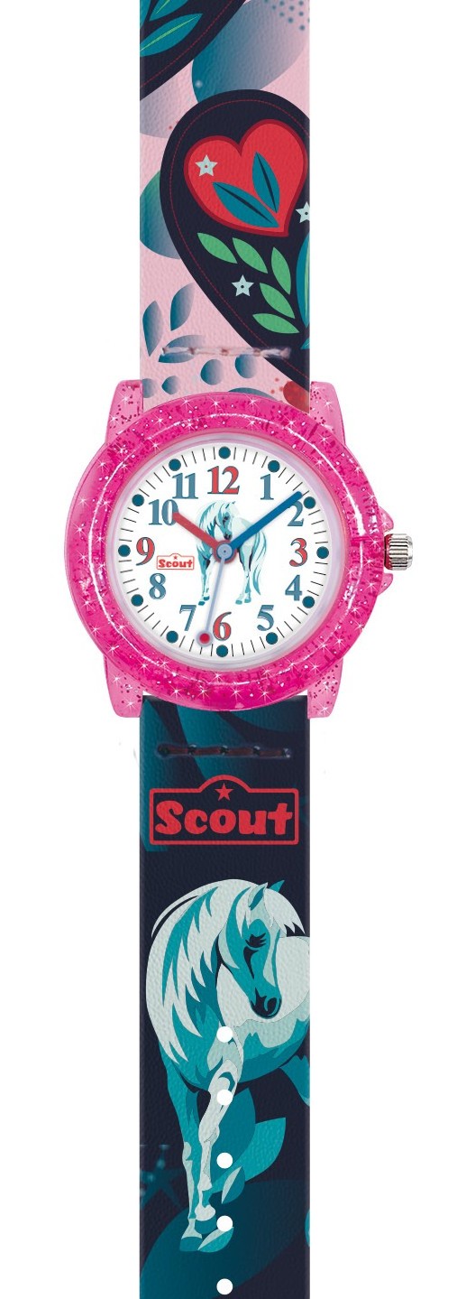 Scout Kinder Armbanduhr Crystal 280305052 Einhorn Herz