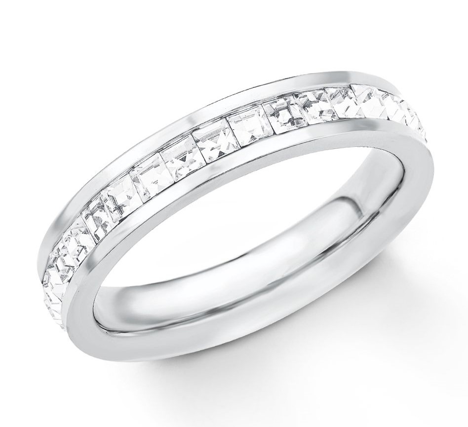 s.Oliver 2018540 Damenring Edelstahl Swarovski
