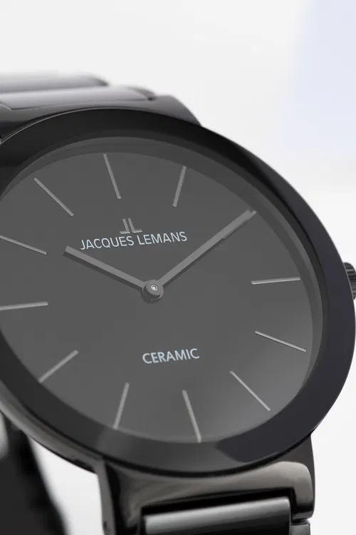 Jacques Lemans Armbanduhr Monaco 42-8G Edelstahl IP schwarz Keramik schwarz