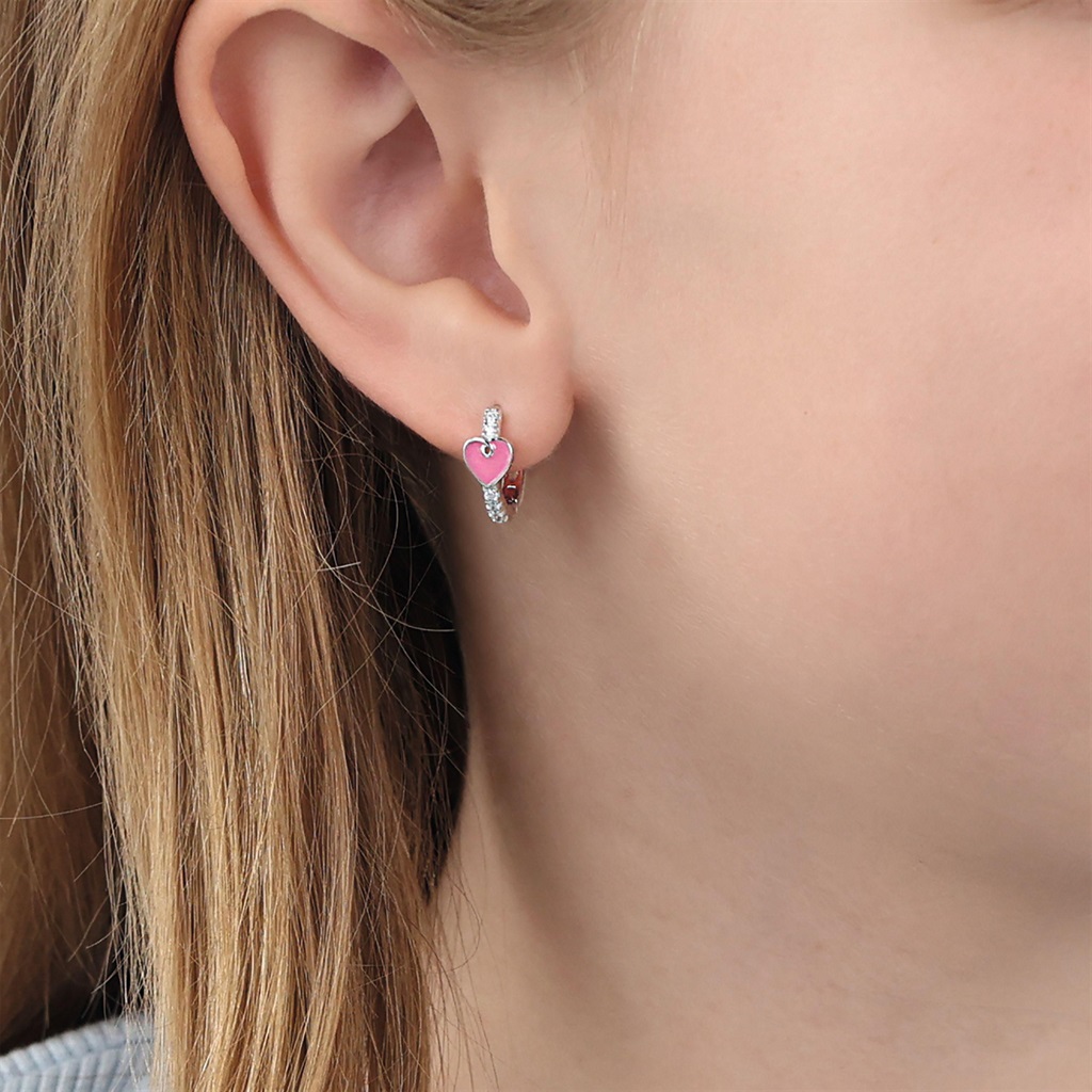 Lillifee Mädchen Creolen 2101028 Herz Pink Silber 925 