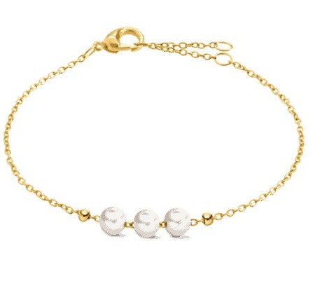 Boccia Damen Armband 03072-02 Titan goldplattiert mit Süßwasserzuchtperlen