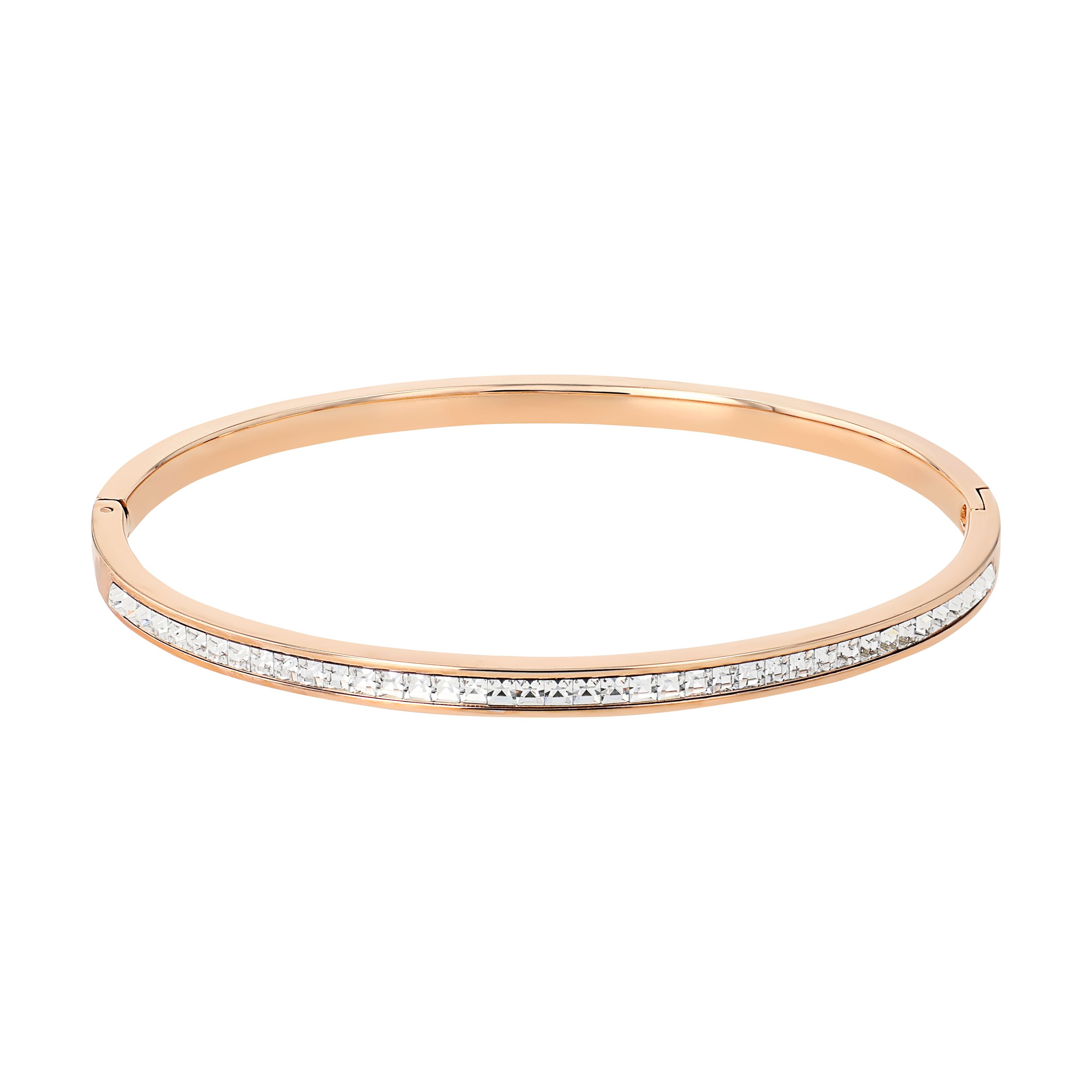 Tom Tailor Damen Armreif 2101406 Edelstahl  roségoldplattiert mit Glaskristallen