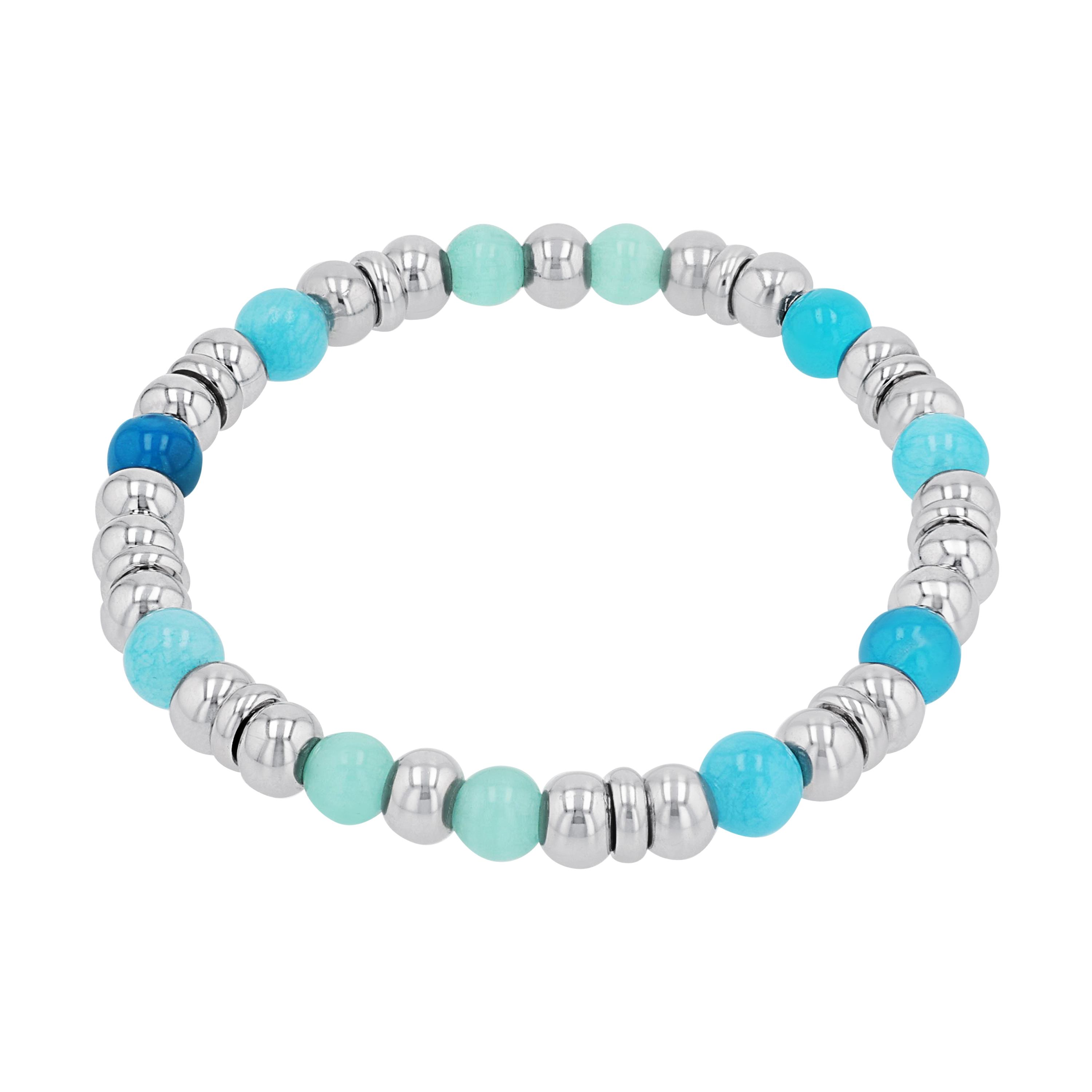 s.Oliver Damen Armband 2039730 Edelstahl mit Chalcedon und Katzenauge