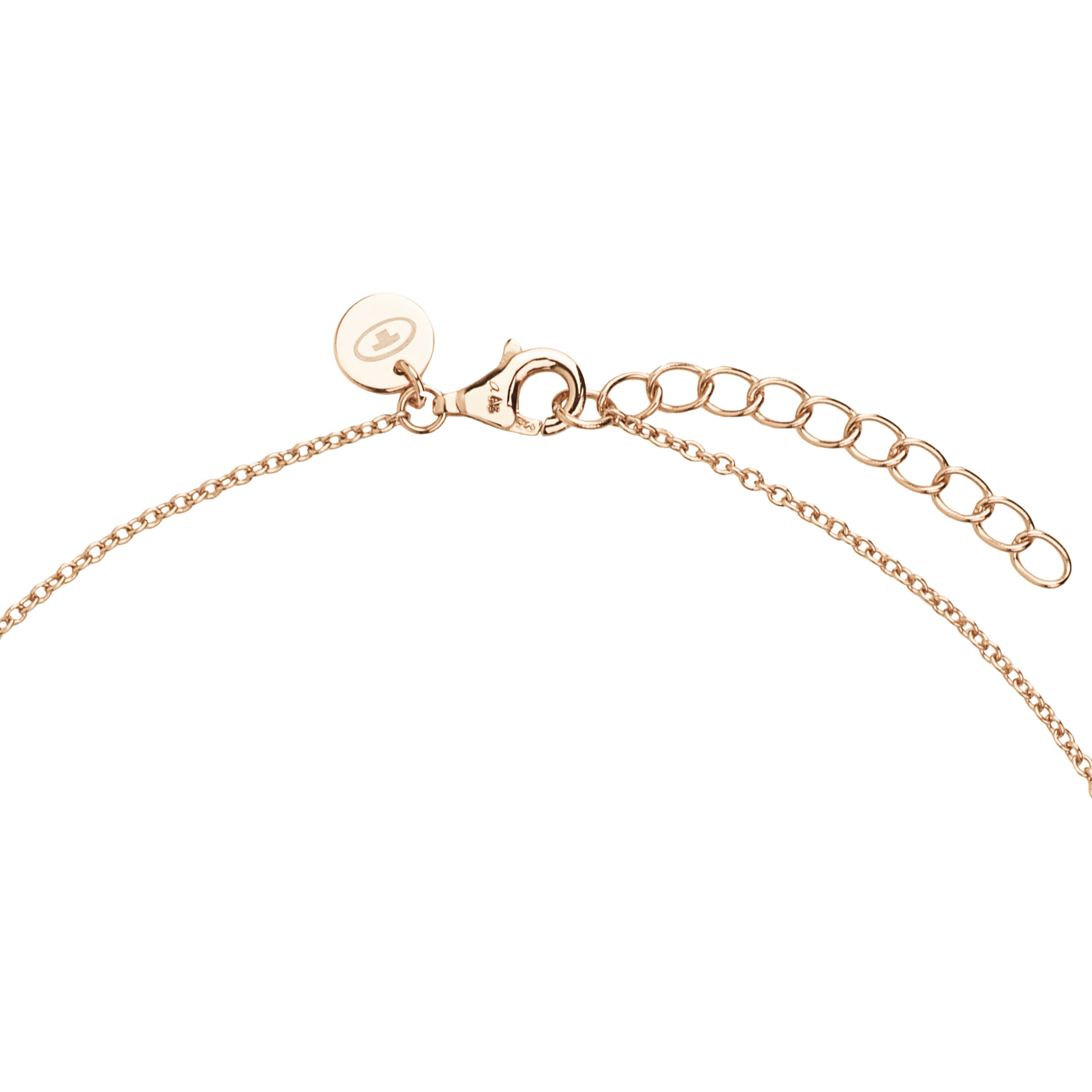 Tom Tailor Damen Halskette 2101280 mit Anhänger Kreis Silber 925 rosévergoldet synth. Zirkonia