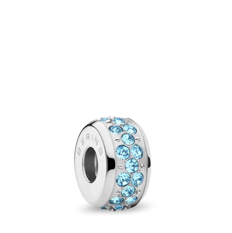 Bering Charm Glow-3 Arctic Symphony Edelstahl Kristallglas blau