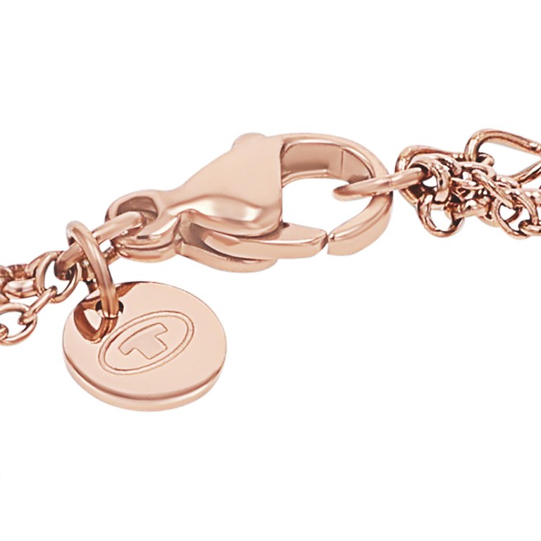 Tom Tailor Damen Armband 2100671 roségoldplattierter Edelstahl doppelreihig mit Kugeldetails