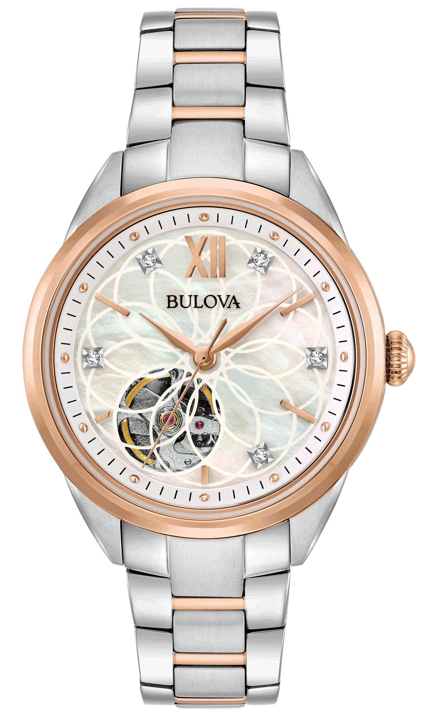 Bulova Damen Armbanduhr Sutton 98P170 Automatik Classic