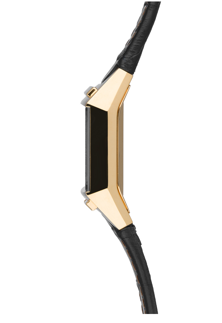Junghans Herren Armbanduhr 026/7302.00 Mega 1000 Edelstahl Gelbgold PVD mit Lederband limited Edition