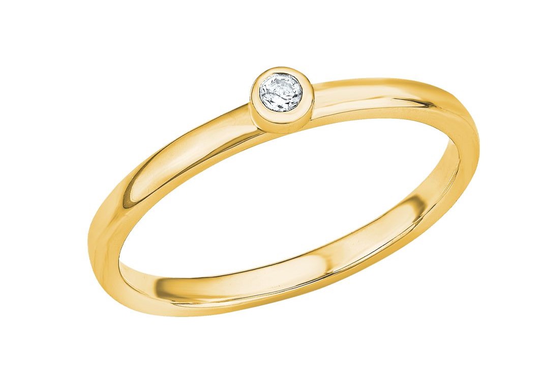 s.Oliver Damen Ring SO PURE 2026143 Zirkonia Silber vergoldet