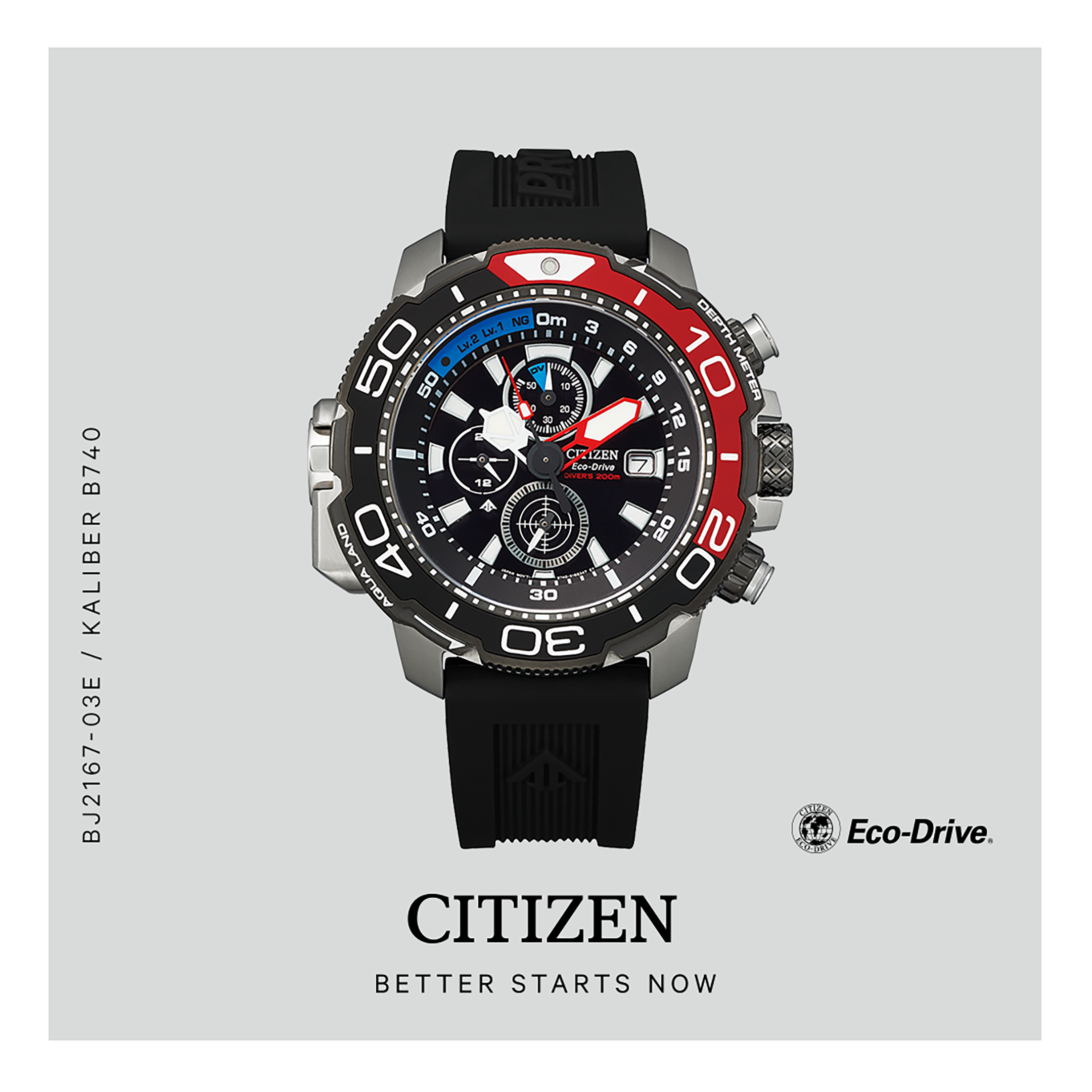 Citizen Herren Armbanduhr Promaster Marine BJ2167-03E Eco Drive