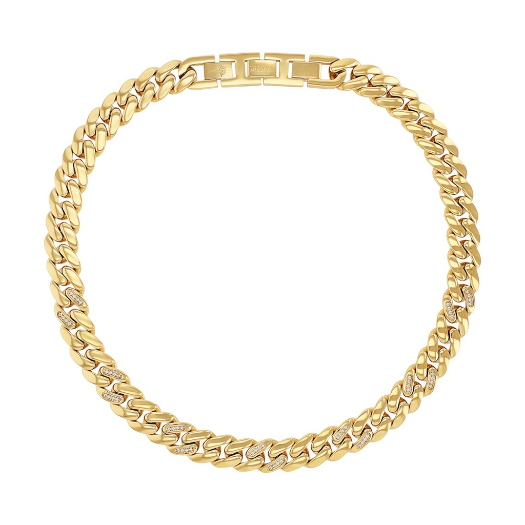 Joop! Damen Halskette Panzer 2040556 Edelstahl gelbgold IP synth. Zirkonia