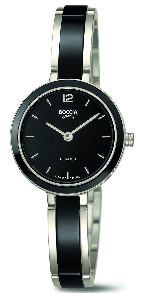 Boccia Damen Armbanduhr 3333-02 Titan Ceramic schwarz