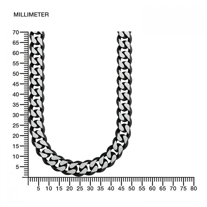 s.Oliver Herren Halskette Panzer 9954469 Edelstahl black IP
