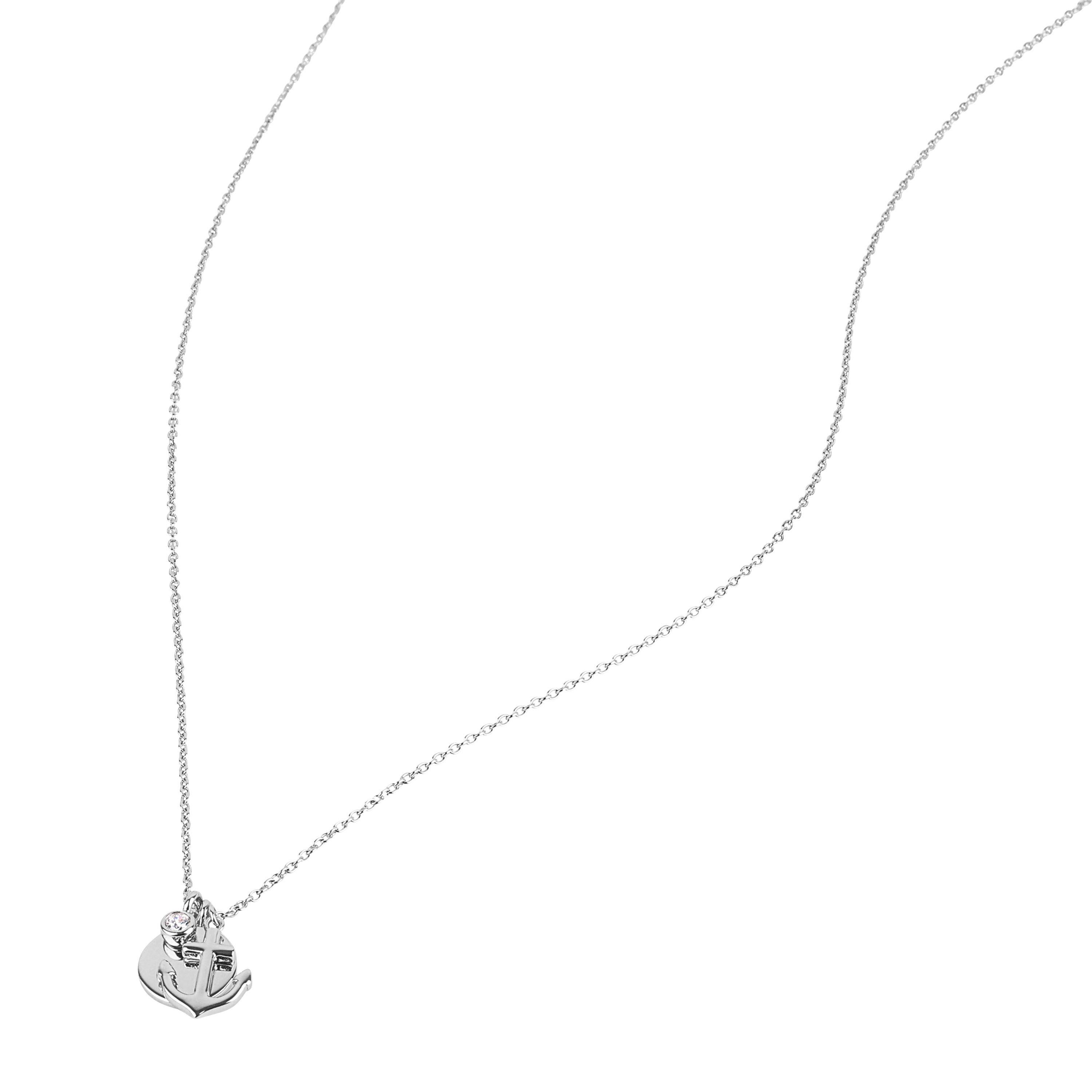 Tom Tailor Damen Halskette 2101249 mit Anhänger Anker und Plaette Silber 925