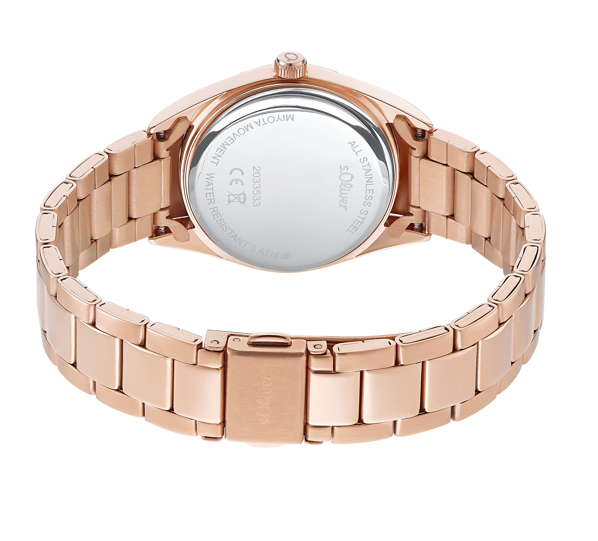s.Oliver Damen Armbanduhr 2033533 Edelstahl IP rosé