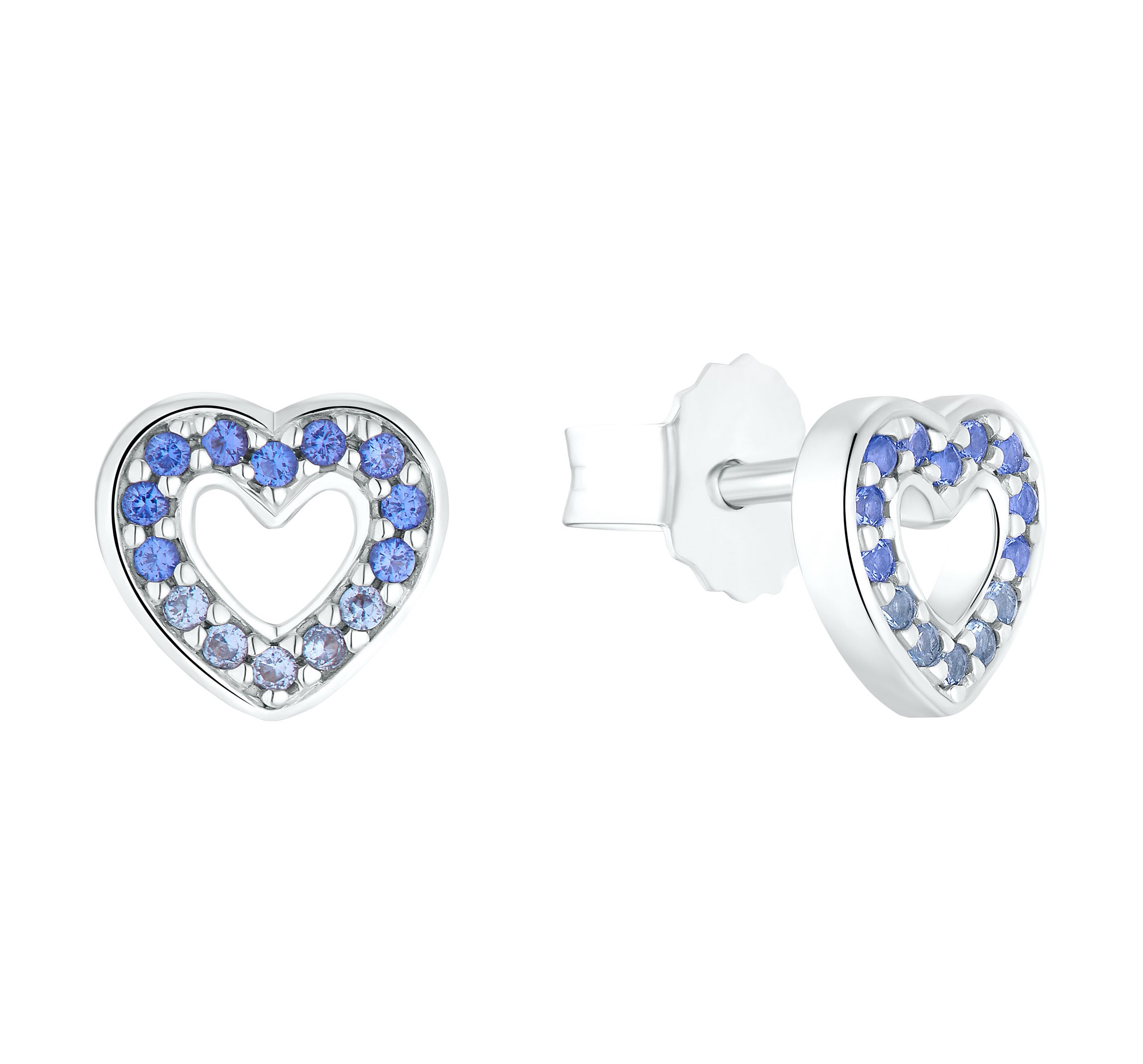 Prinzessin Lillifee Mädchen Ohrstecker 2036559 Herz Silber Zirkonia synth. blau
