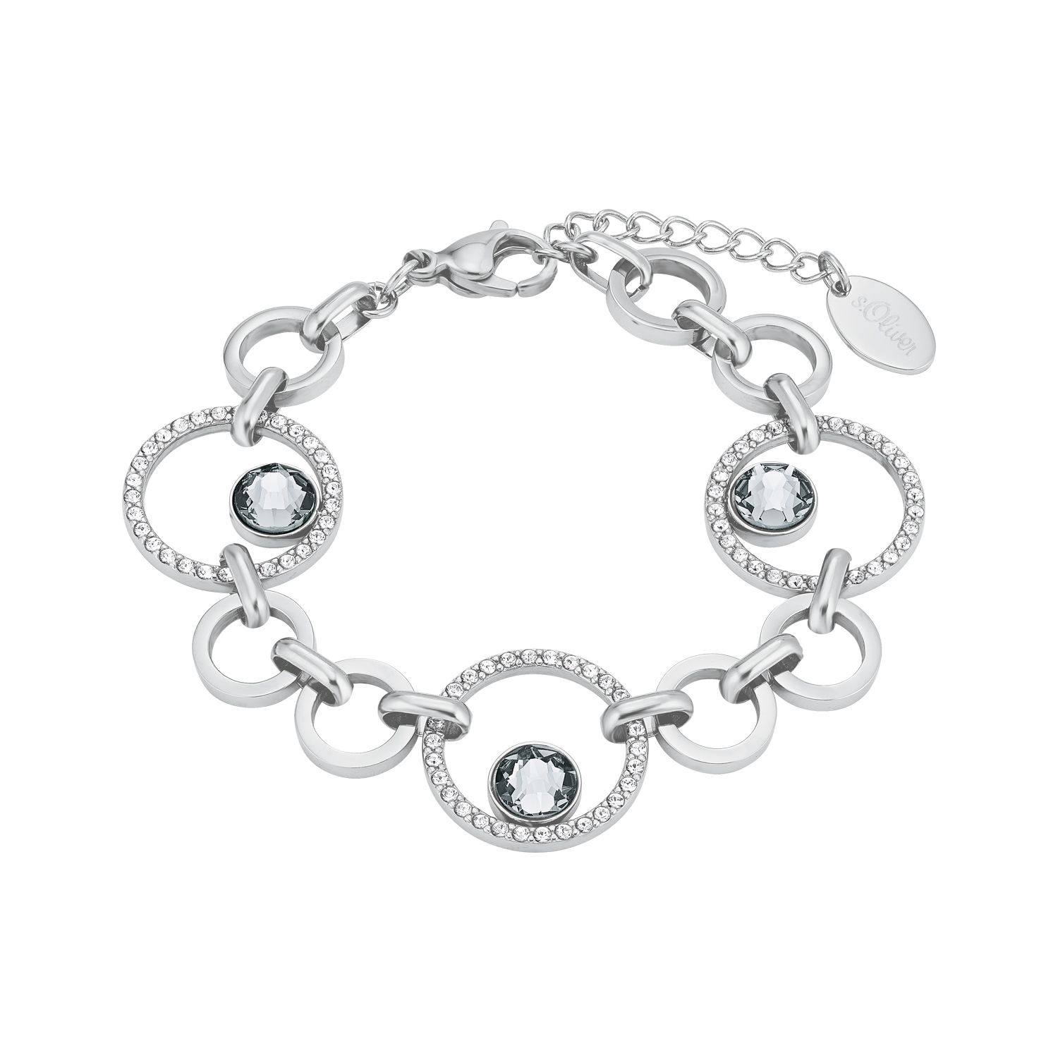 s.Oliver Damen Armband 2024268 Edelstahl mit synth. Kristallen
