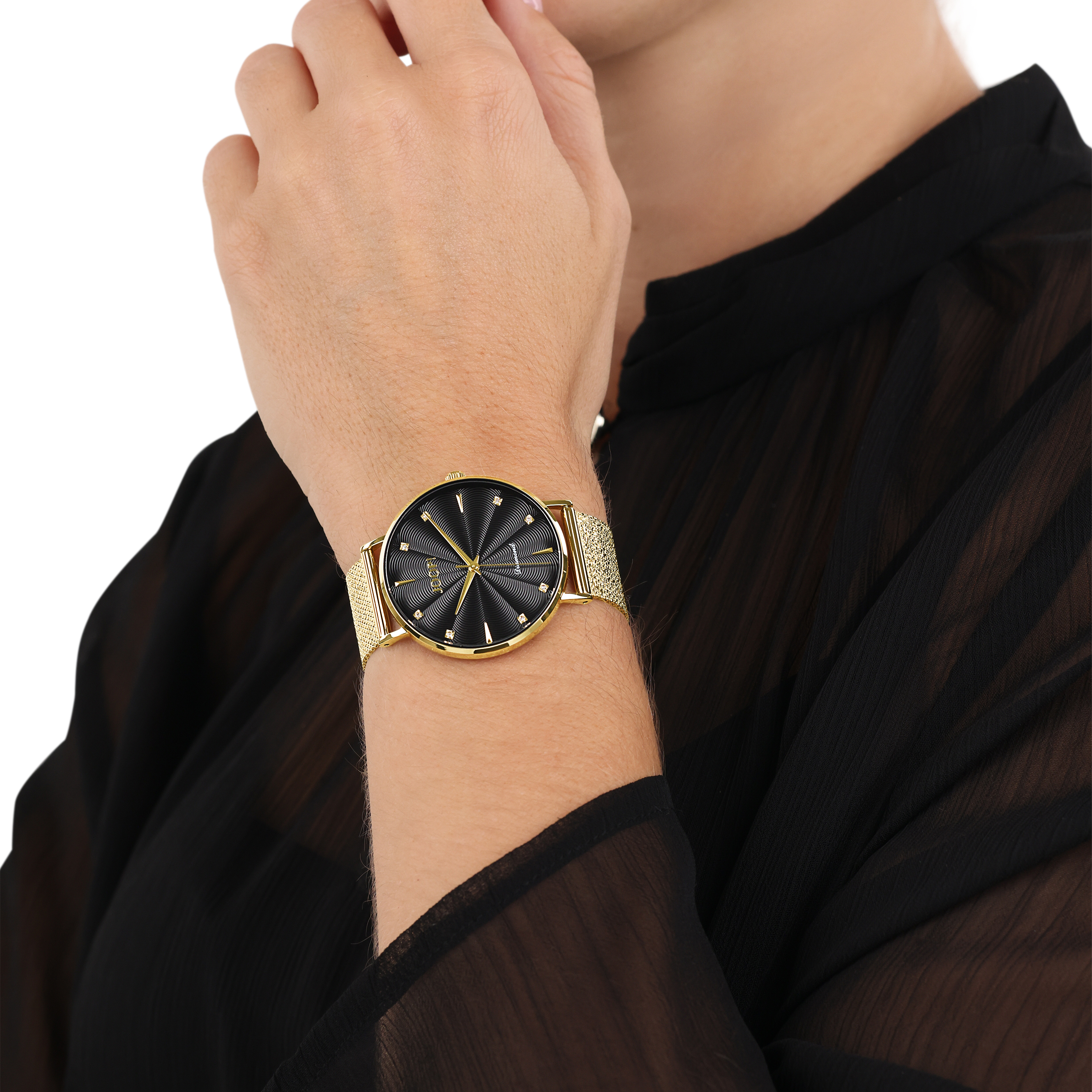 JOOP! Damen Armbanduhr 2039534 Diamant Collection Limited Edition Gelbgold IP