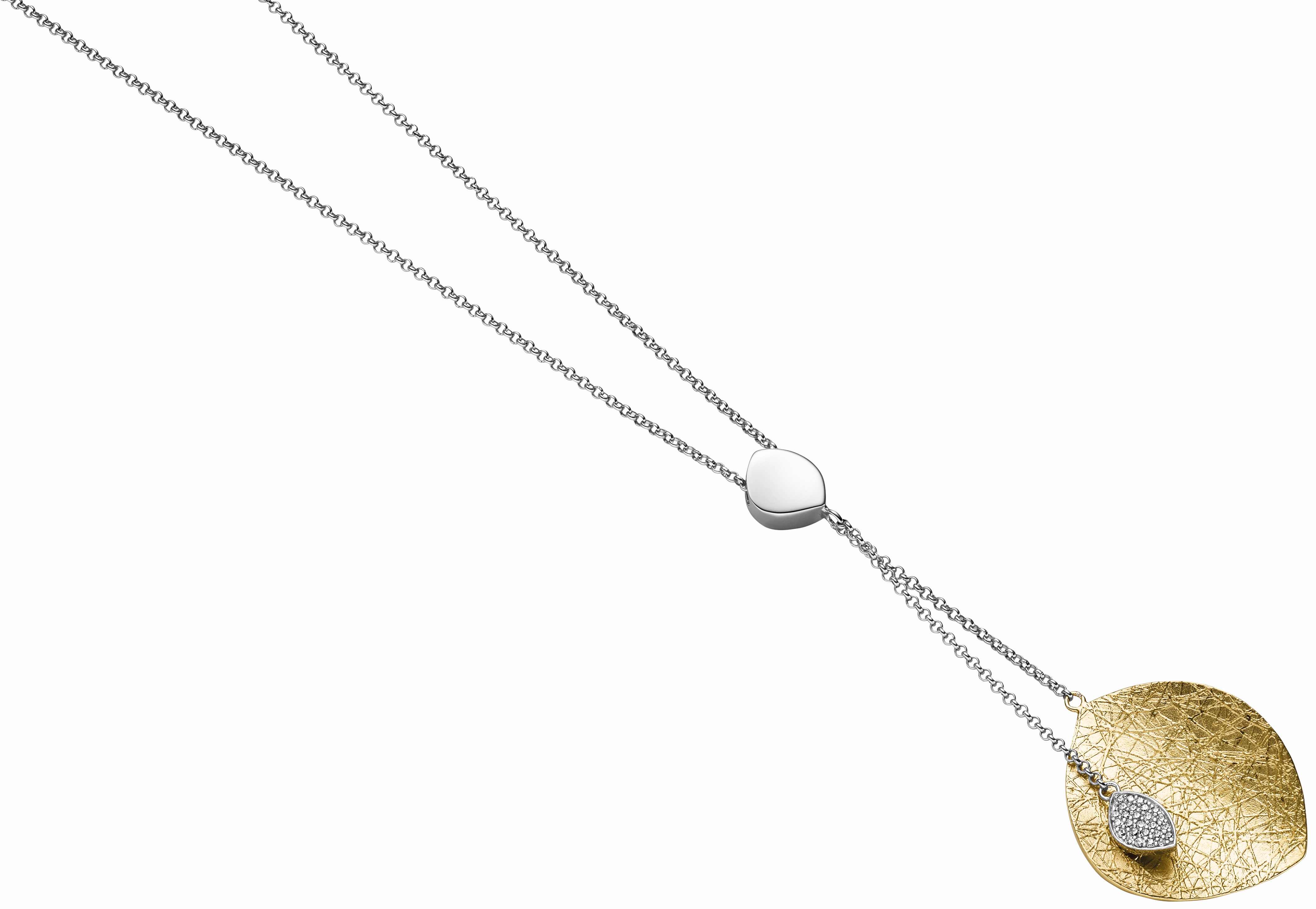 Halskette Y-Collier 22-212 Silber teilvergoldet mit Zirkonia