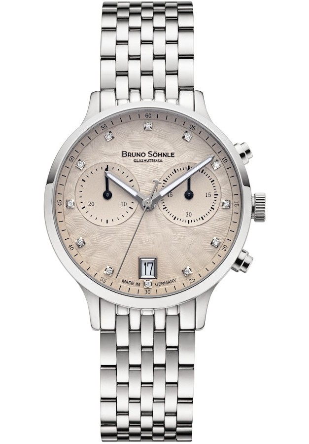 Bruno Söhnle Damen Armbanduhr 17-13238-850 Bologna Chronograph Edelstahl
