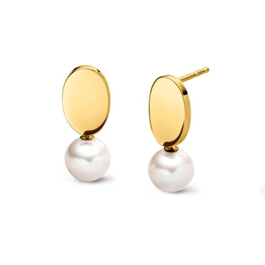 Boccia Damen Ohrstecker 05104-02 Titan goldplattiert Süßwasser-Zuchtperlen