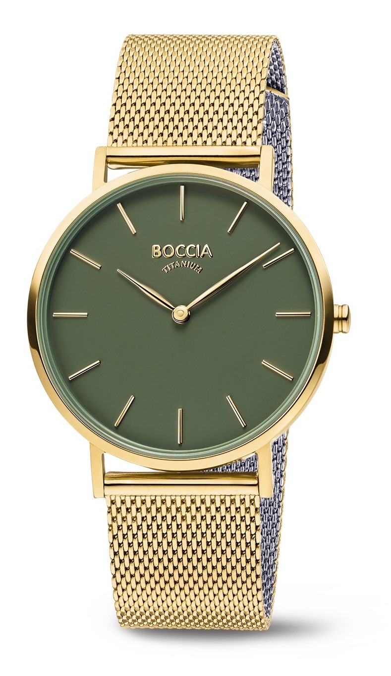 Boccia Damen Armbanduhr Trend 3273-12 Titan gelbgold IP