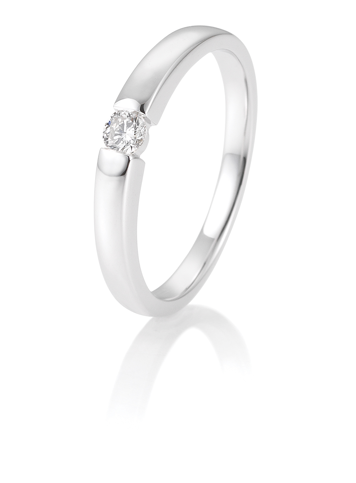 Breuning Solitaire Ring 41/82129-0 Brillant Spann Weißgold