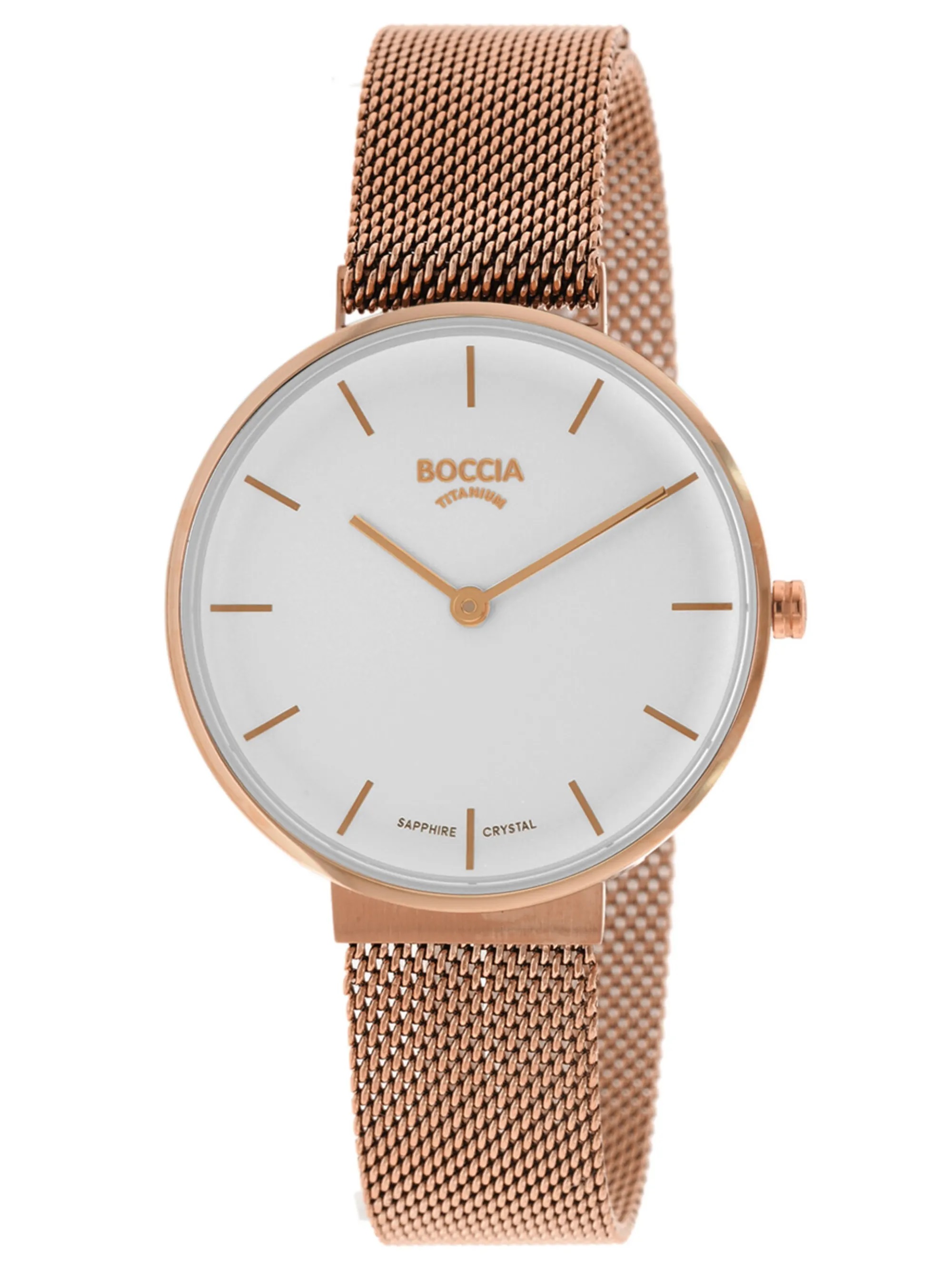 Boccia Damen Armbanduhr 3327-11 Trend Titan Edelstahlmilanaise roségold IP