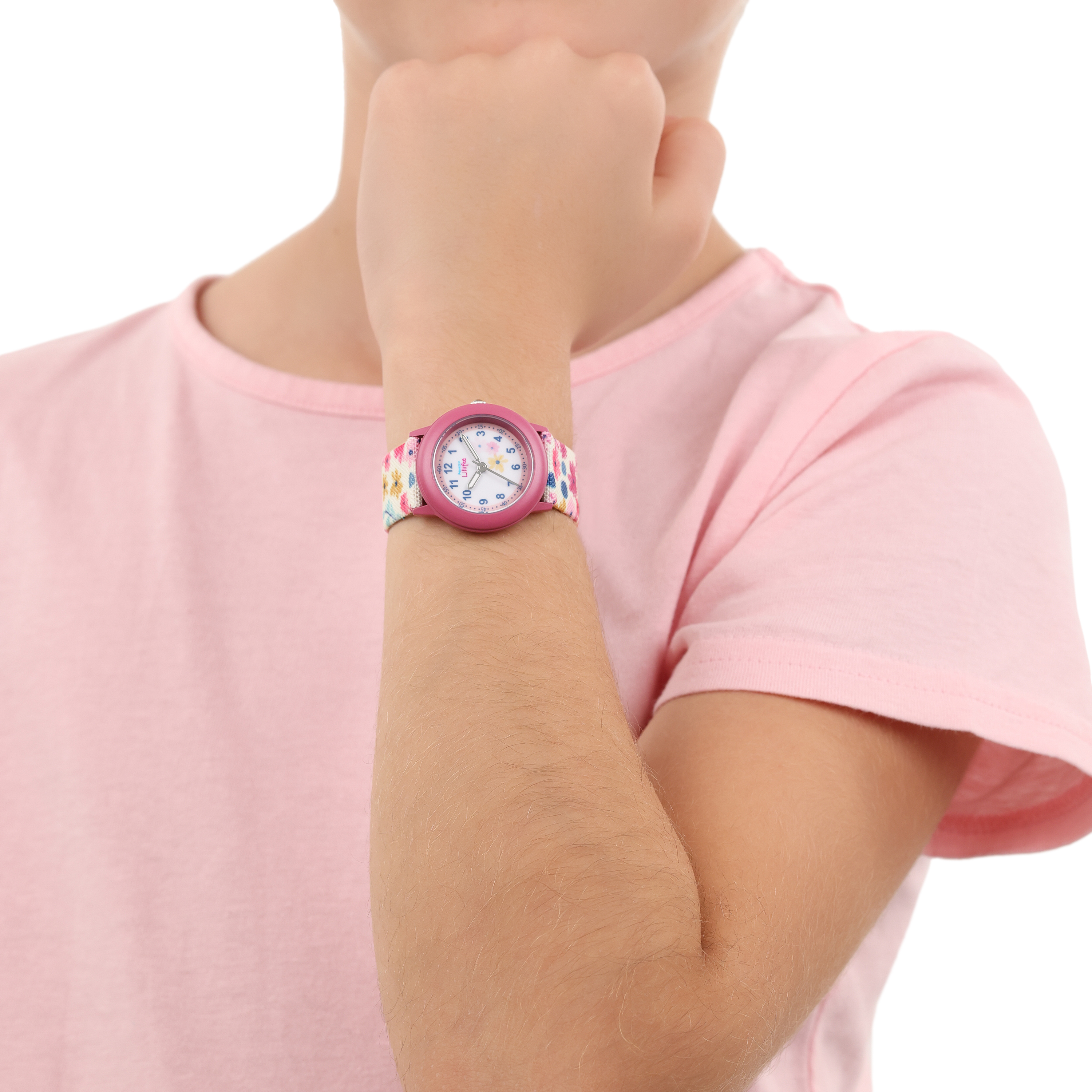 Prinzessin Lillifee Mädchen Armbanduhr 2039504 Textilband mit Blumenprint