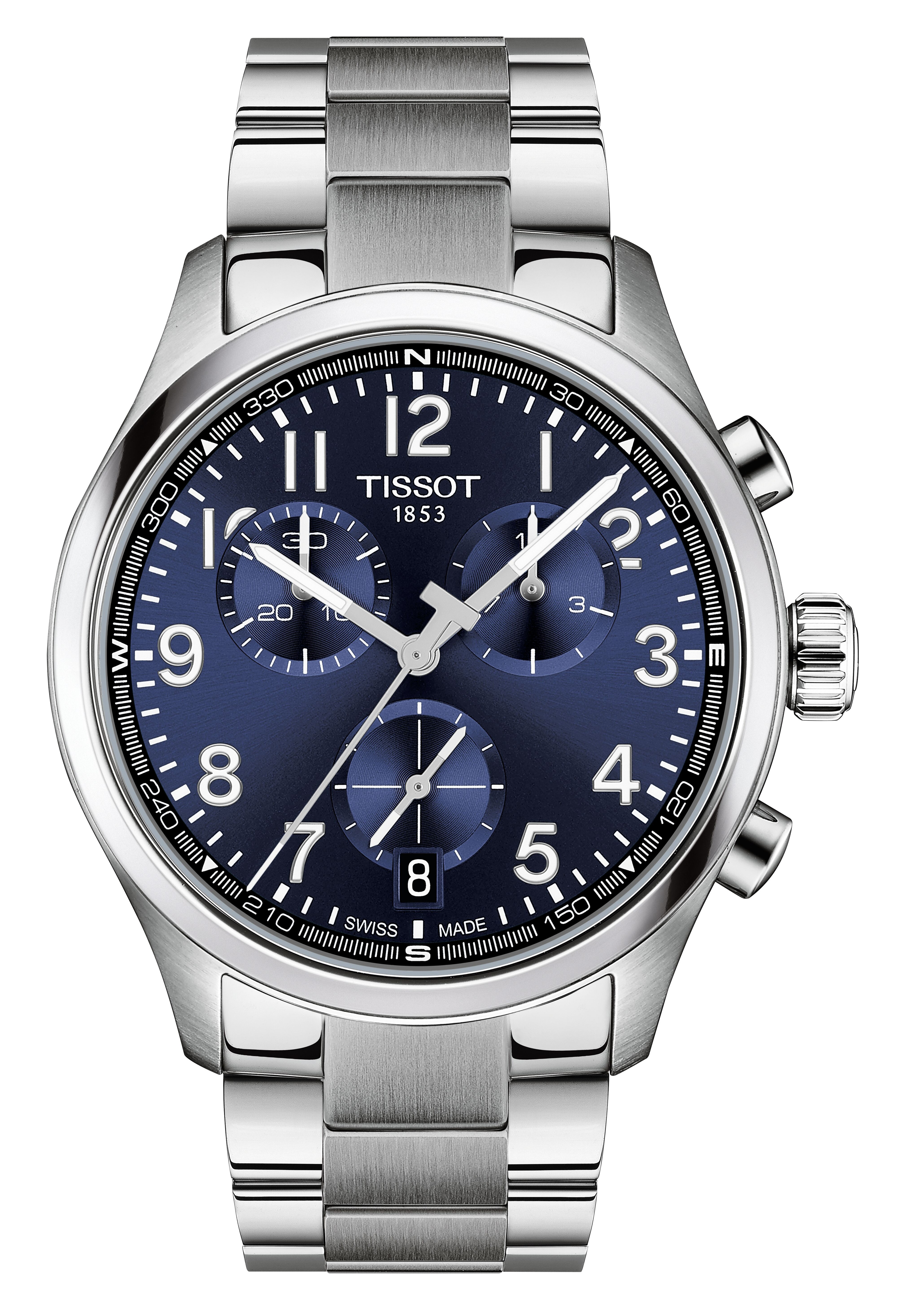 Tissot Herren Armbanduhr T116.417.11.042.00 Chrono L 42 mm Edelstahl Zifferblatt blau