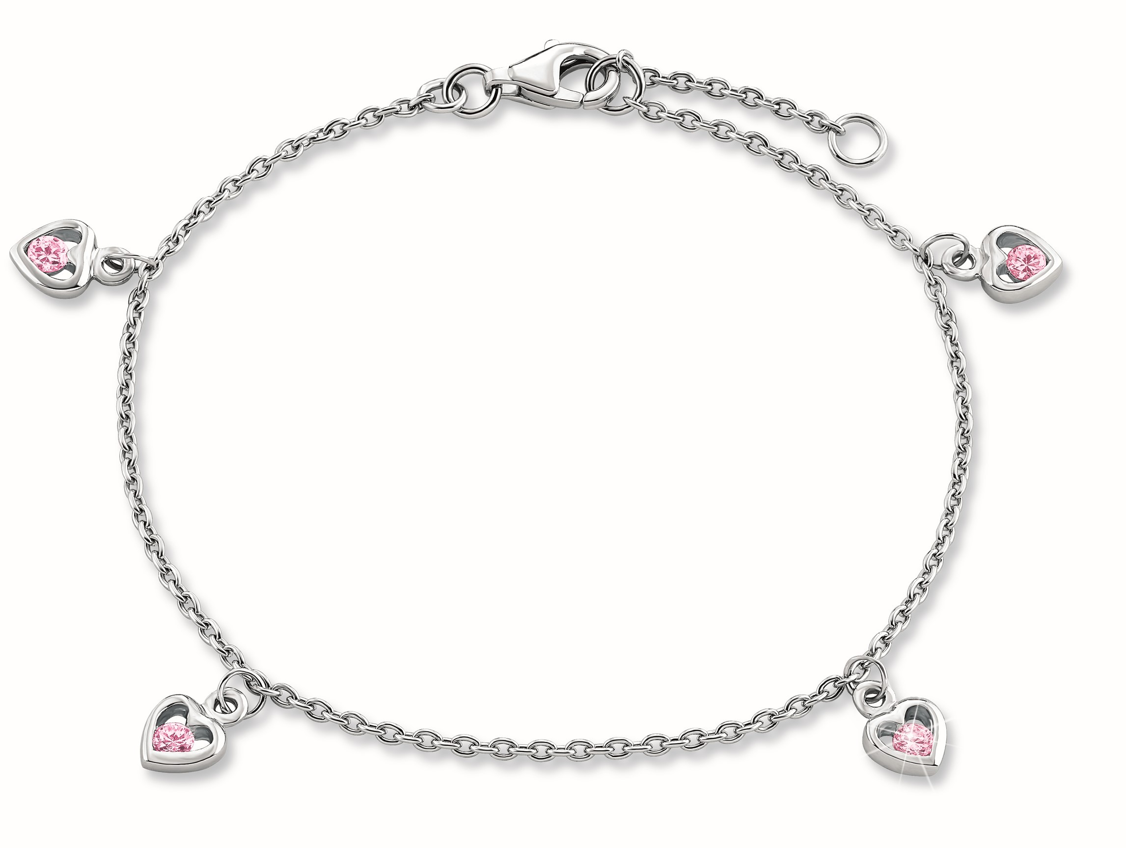 Lillifee Armband 2034230 Herzen Silber 925/- Zirkonia rosa