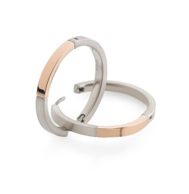 Boccia Damen Creolen 0517-08 Titan bicolor roségoldplattiert