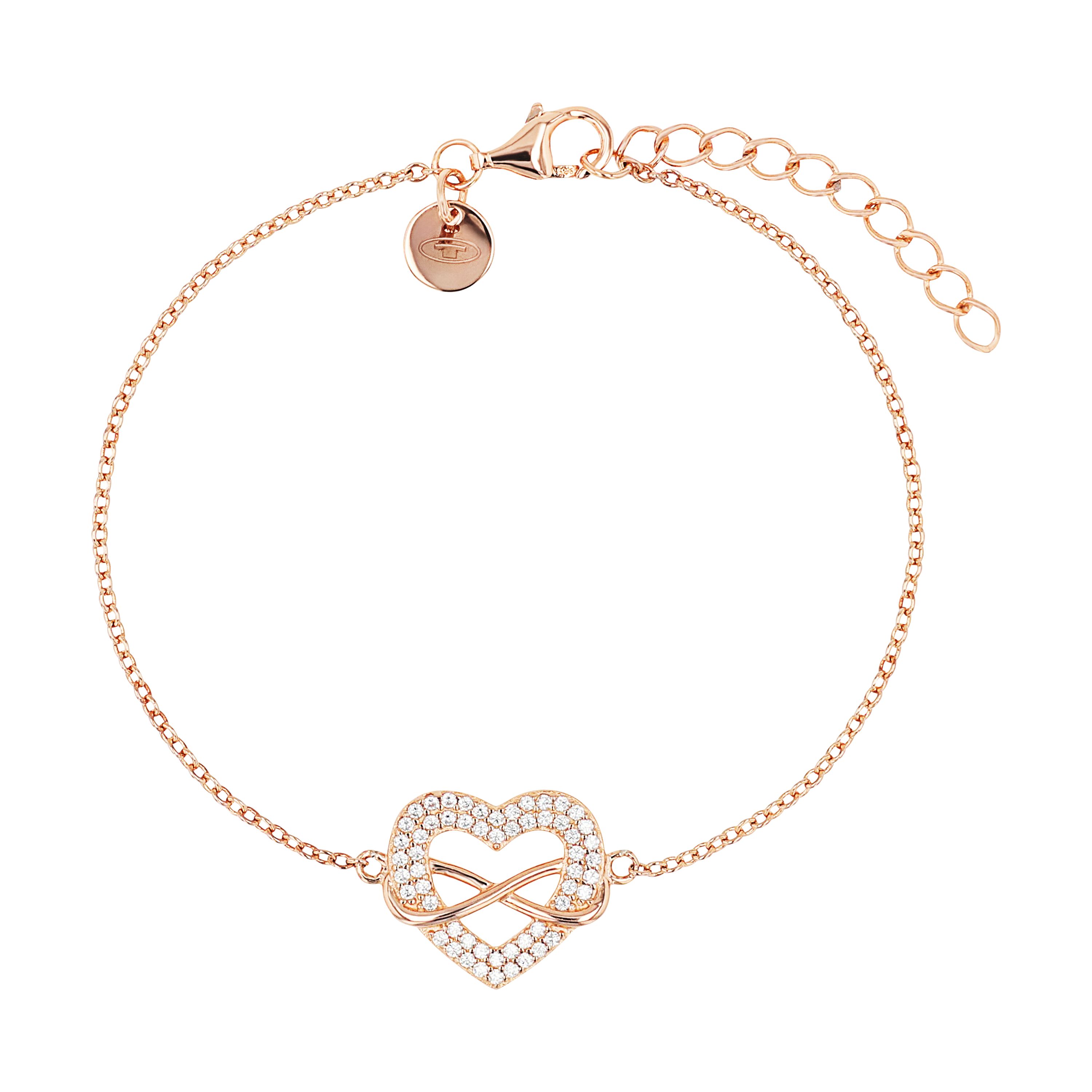 Tom Tailor Damen Armband 2101273 Silber 925 rosévergoldet mit Anhänger Herz-Infinity 