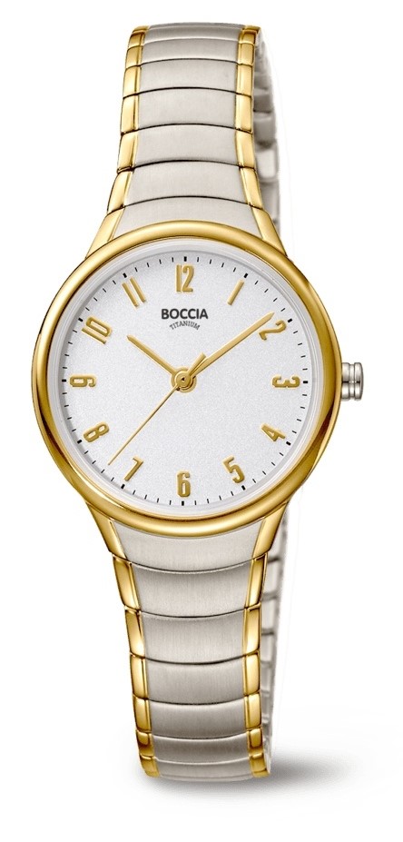 Boccia Damen Armbanduhr 3319-02 Trend Reintitan bicolor mit Goldplattierung