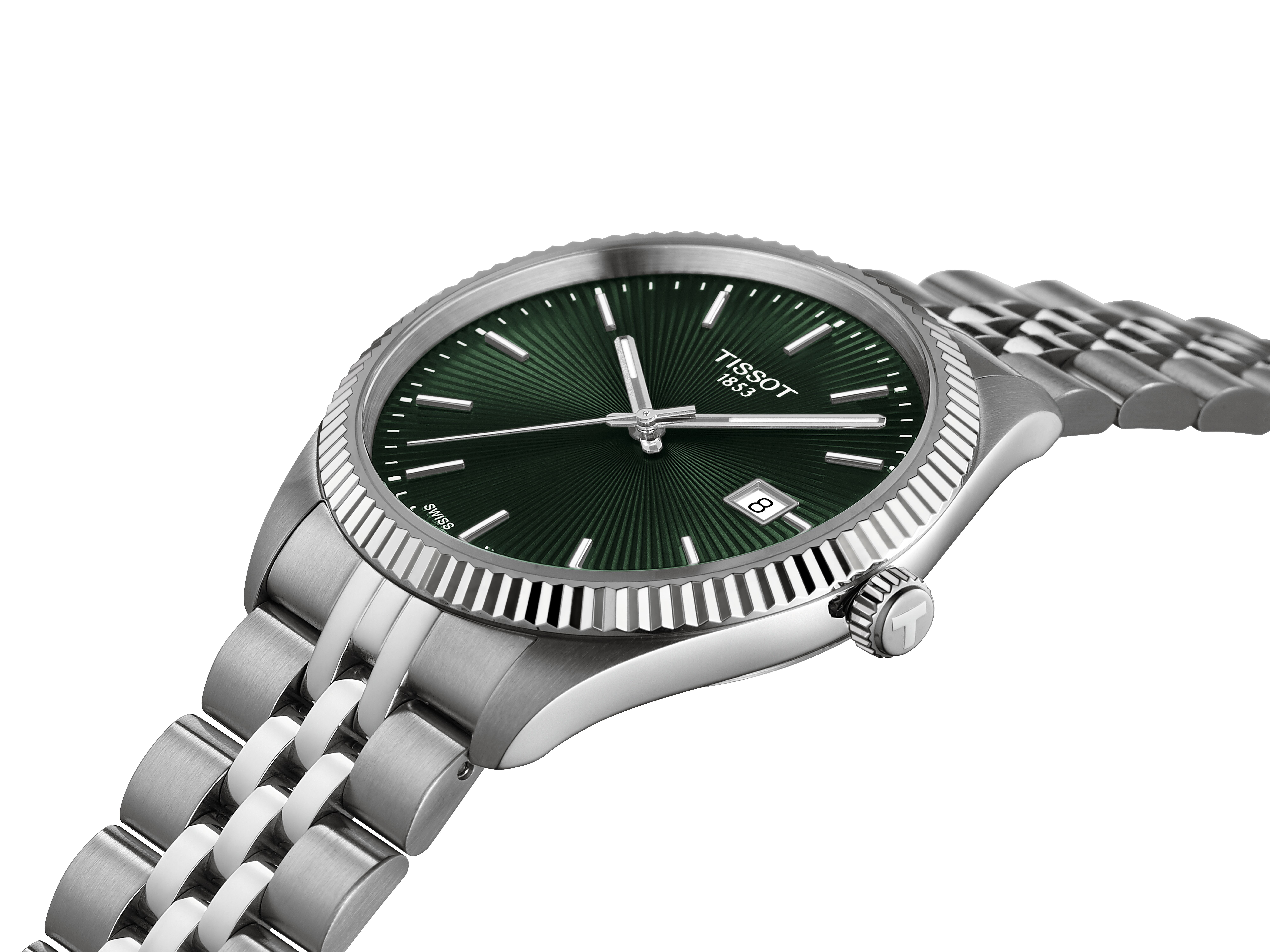 Tissot Herren Armbanduhr T156.410.11.091.00 Ballade 40mm Edelstahl mit dunkelgrünem Zifferblatt