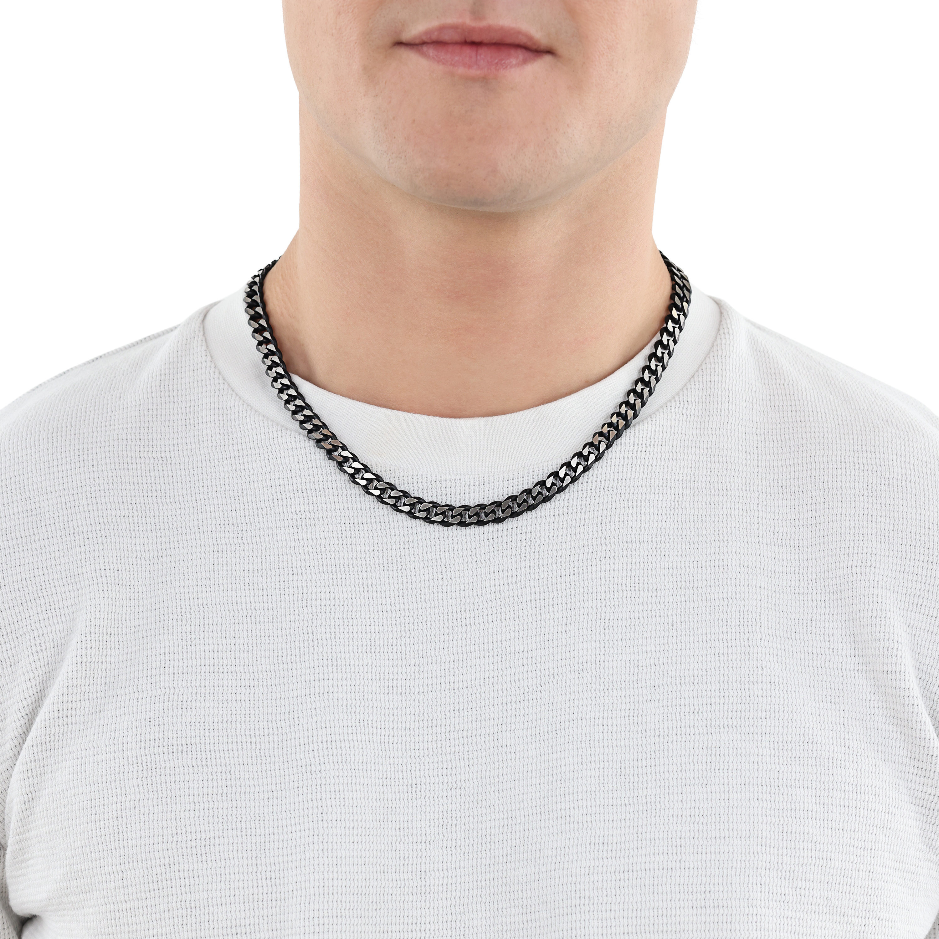 s.Oliver Herren Halskette Panzer 9954469 Edelstahl black IP