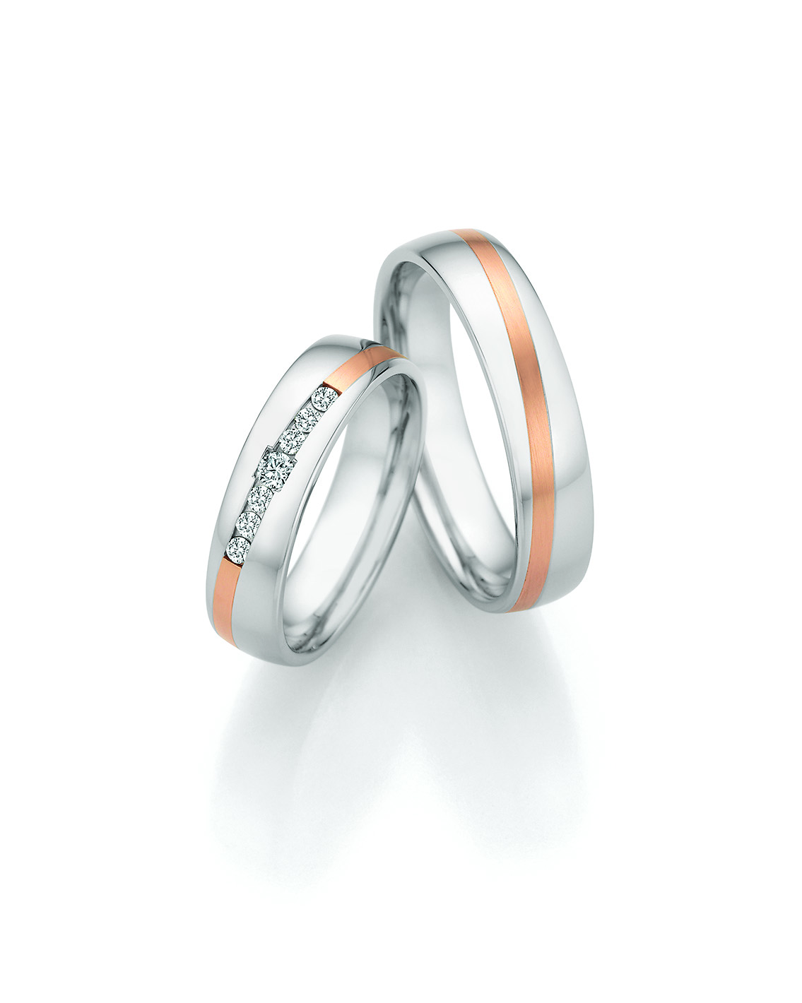 Eheringe Trauringe White Style Steel & Gold Elegance 88-25070 / 88-25080