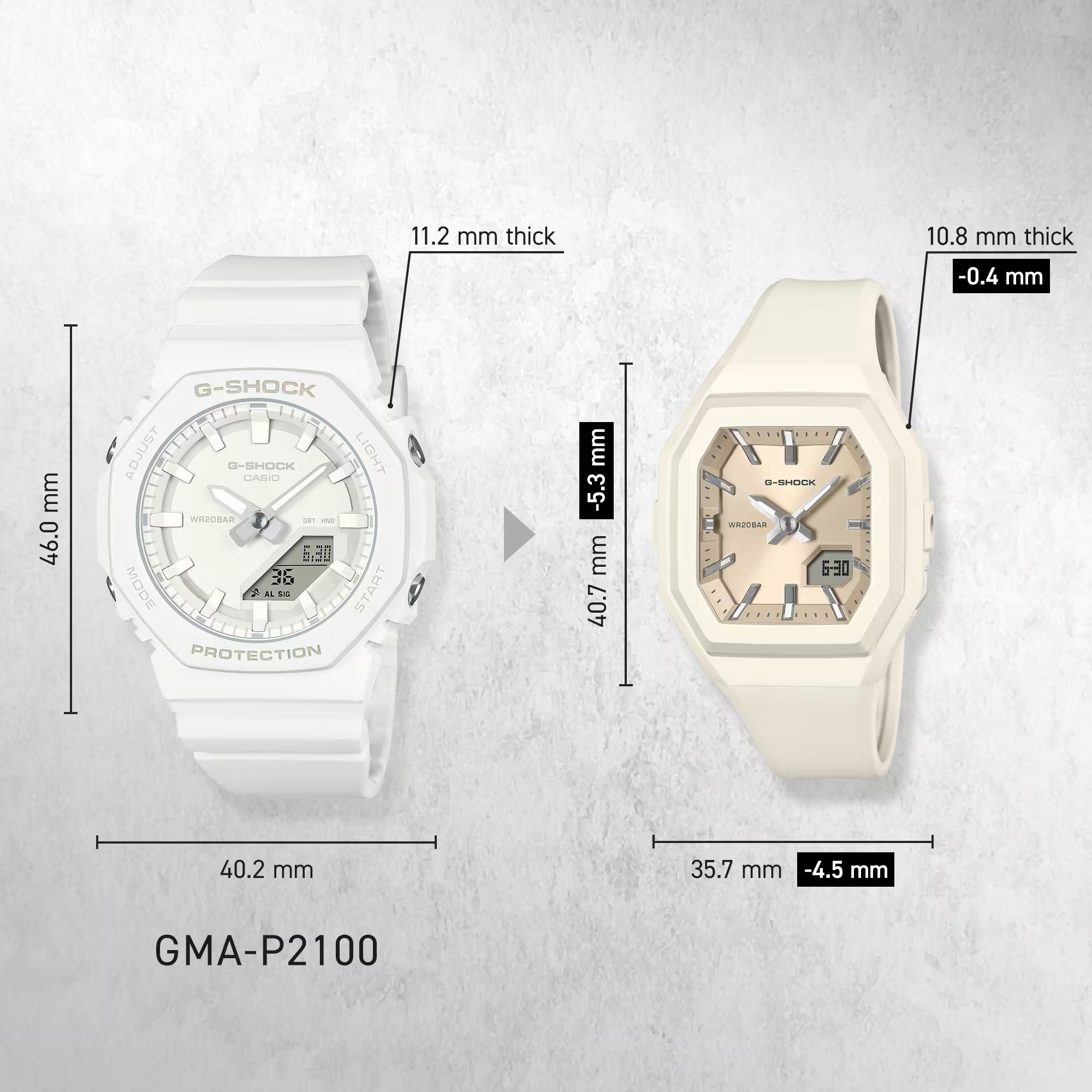 Casio Damen Armbanduhr G-Shock GMA-S160-7AER analog-digital weiß