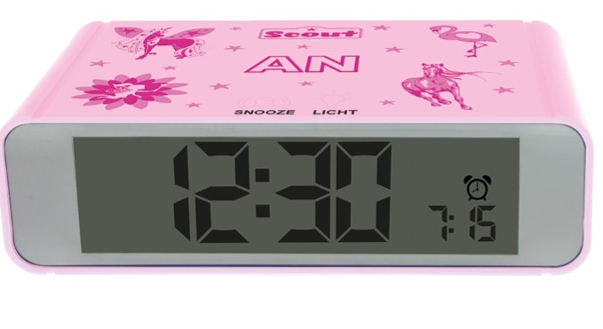 Scout Kinder Wecker 280001025 THE DIGI CLOCK pink