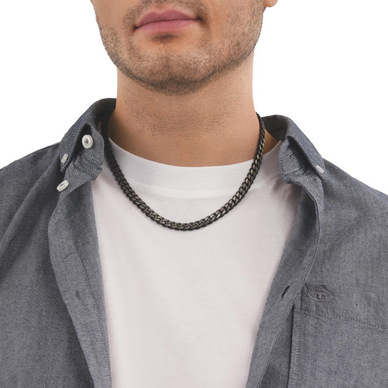 Tom Tailor Herren Halskette 2100634 Panzergliederung Edelstahl bicolor schwarz