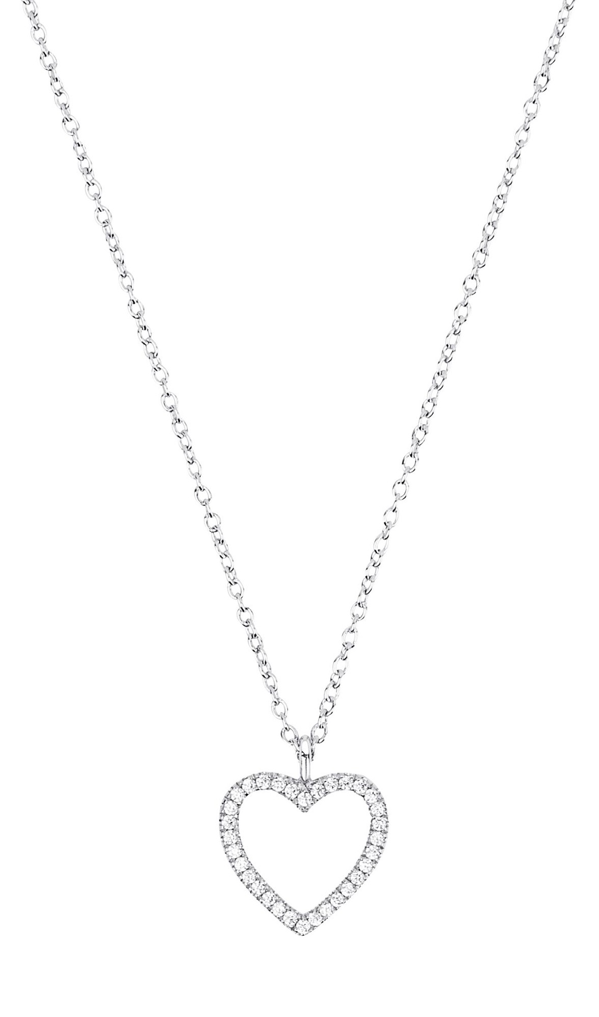 Tom Tailor Damen Halskette 2101258 mit Herz-Anhänger Silber 925 synth. Zirkonia