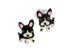 Scout Ohrstecker 262172100 Silber 925/- Hund Schwarz weiß
