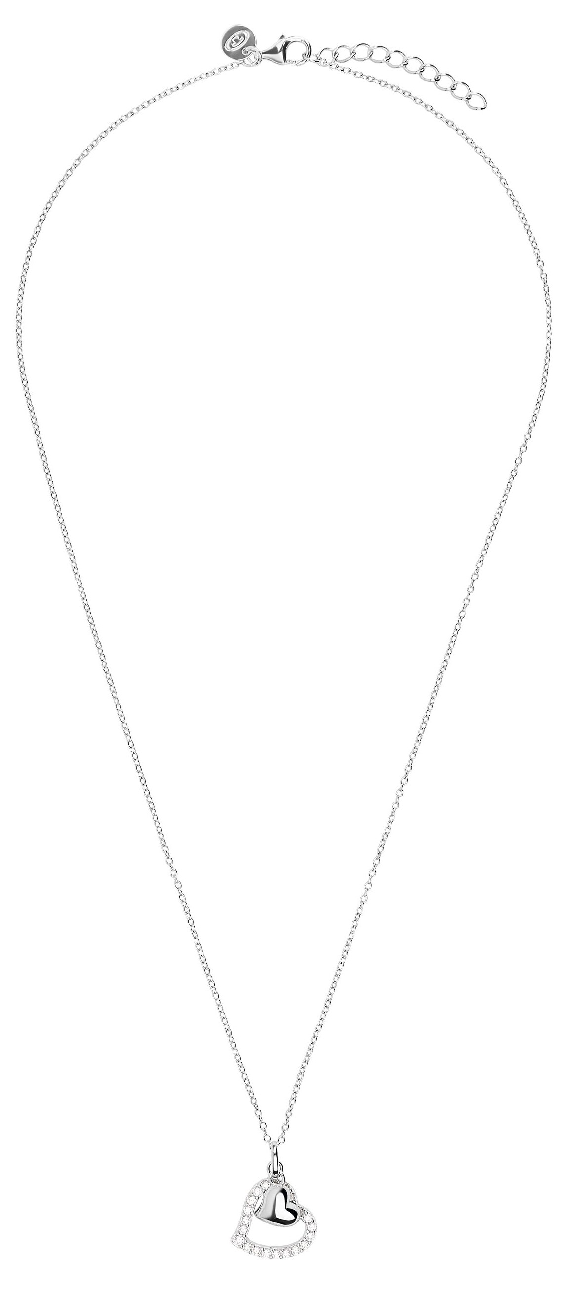 Tom Tailor Damen Halskette 2101277 mit Herz-Anhänger Silber 925 synth. Zirkonia