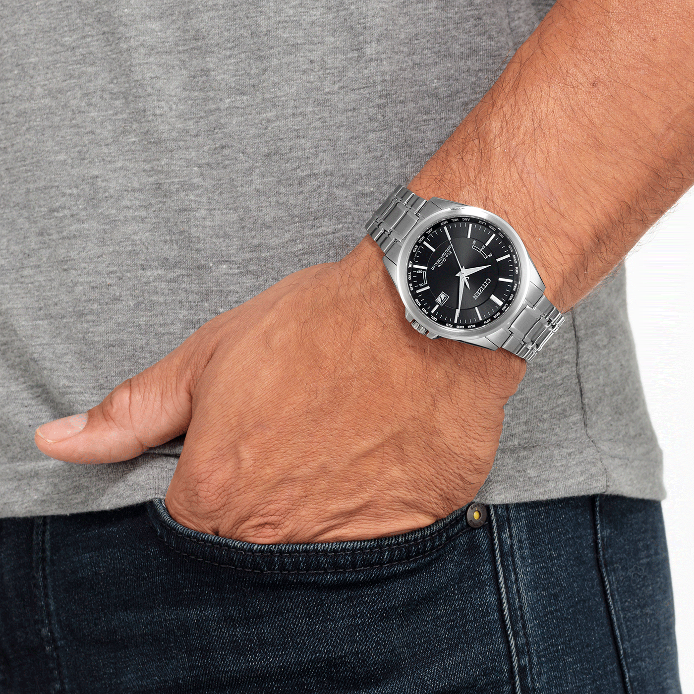 Citizen Herren Armbanduhr CB0250-84E Funk Eco Drive Edelstahl