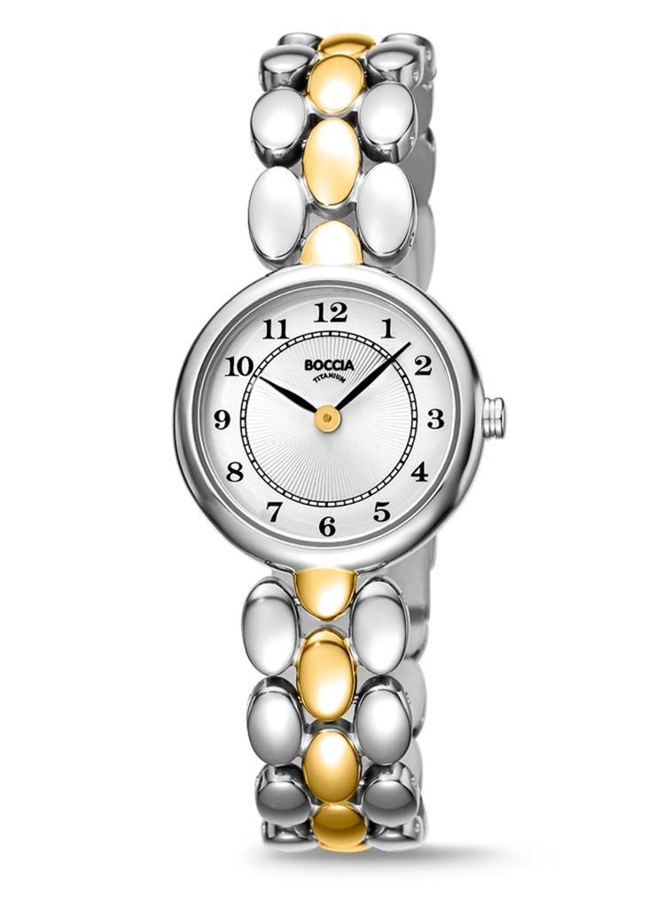Boccia Damen Armbanduhr Style 3378-02 Reintitan bicolor mit Goldplattierung